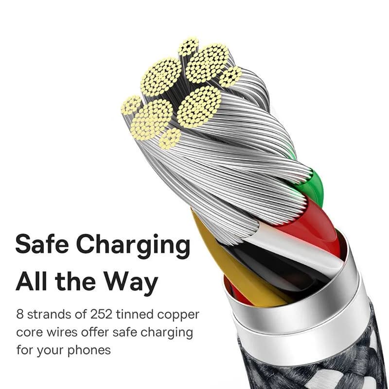 كابل Baseus 100W من USB A إلى USB C كابل شحن سريع USB-C سلك شاحن لهواتف Huawei Samsung Xiaomi كابل Type-C USBC - 4