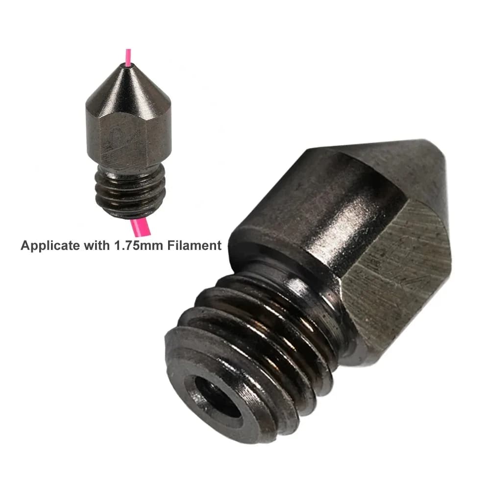 Creality MK8 Hardened Steel Nozzle 0.4mm, High Temp & Wear Resistant for Ender 3/3 Pro/S1 & CR-10 Series 3D Printer Nozzle - 4