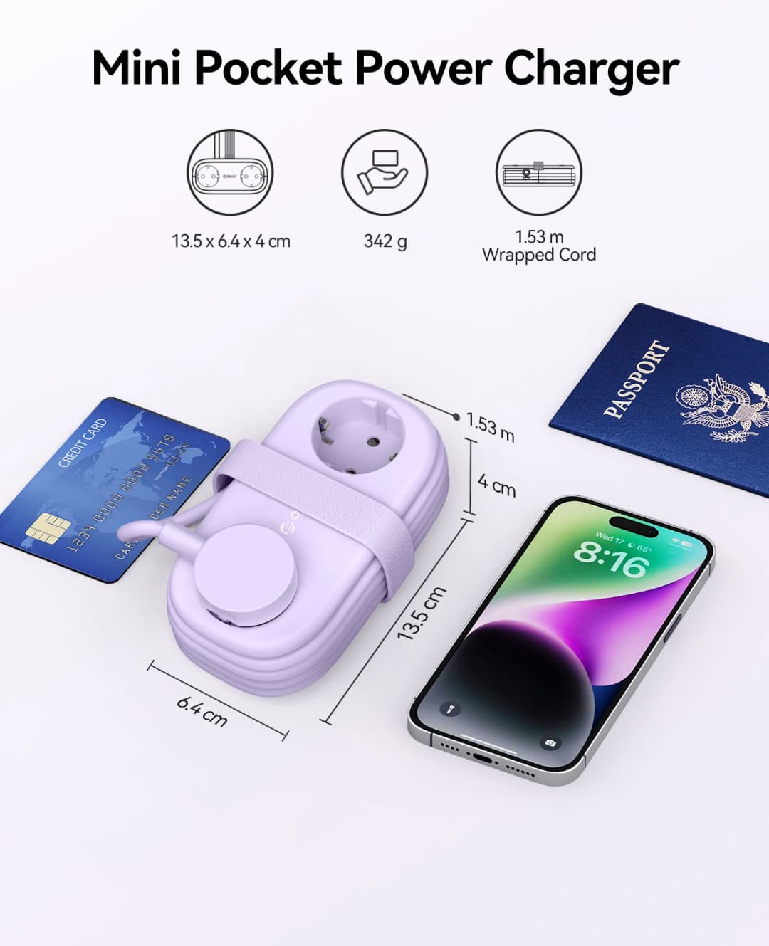 شريط طاقة ORICO AP3 بقابس EU مع 2 منفذ AC و2 منفذ USB ومنفذ Type-C وكابل تمديد 1.53 متر - 6