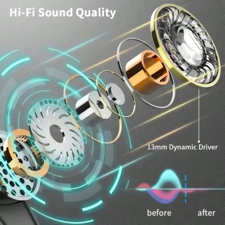 New Wireless Bluetooth Headphones Earphones With Mic Charging Case Clear Sound Long Playtime Compatible With All Smartphone - 6