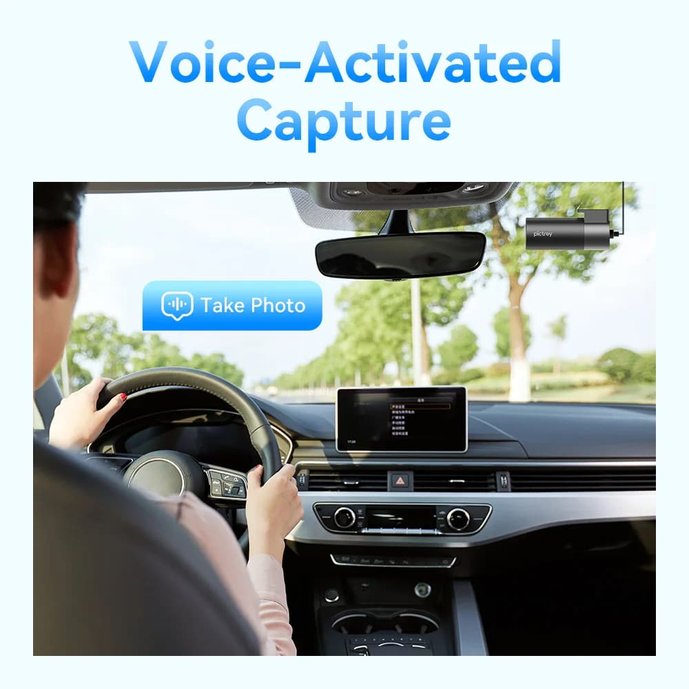 كاميرا لوحة قيادة Pictrey M2 بدقة 2K، قابلة للدوران 330 درجة، مسجل سيارة DVR مع دعم الرؤية الليلية والتحكم الصوتي الذكي، مراقبة وقوف السيارات 24 ساعة - 5