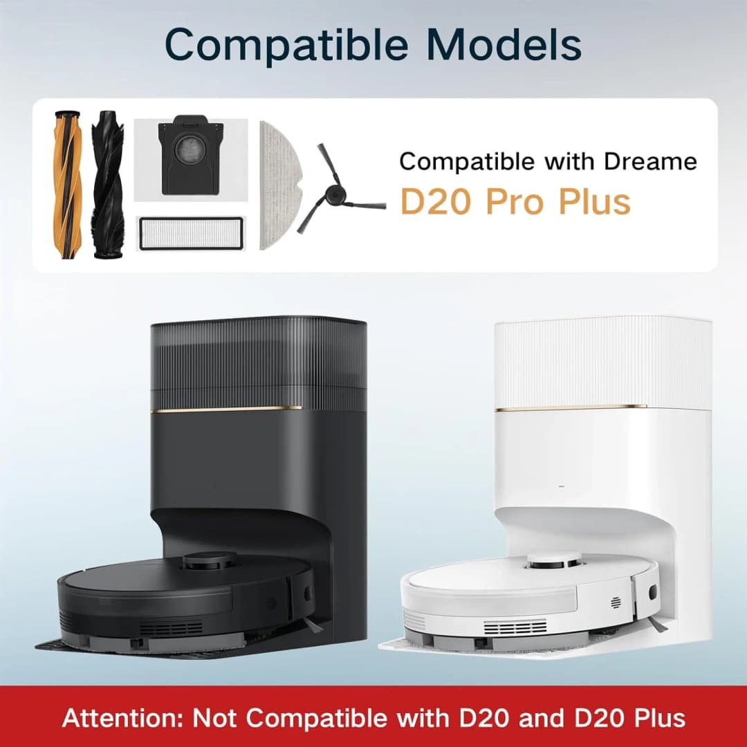 إكسسوارات Dreame D20 Pro Plus / D20 Pro، فرشاة رئيسية، فلتر Hepa، كيس غبار، قطعة قماش للممسحة، قطع غيار بديلة - 2