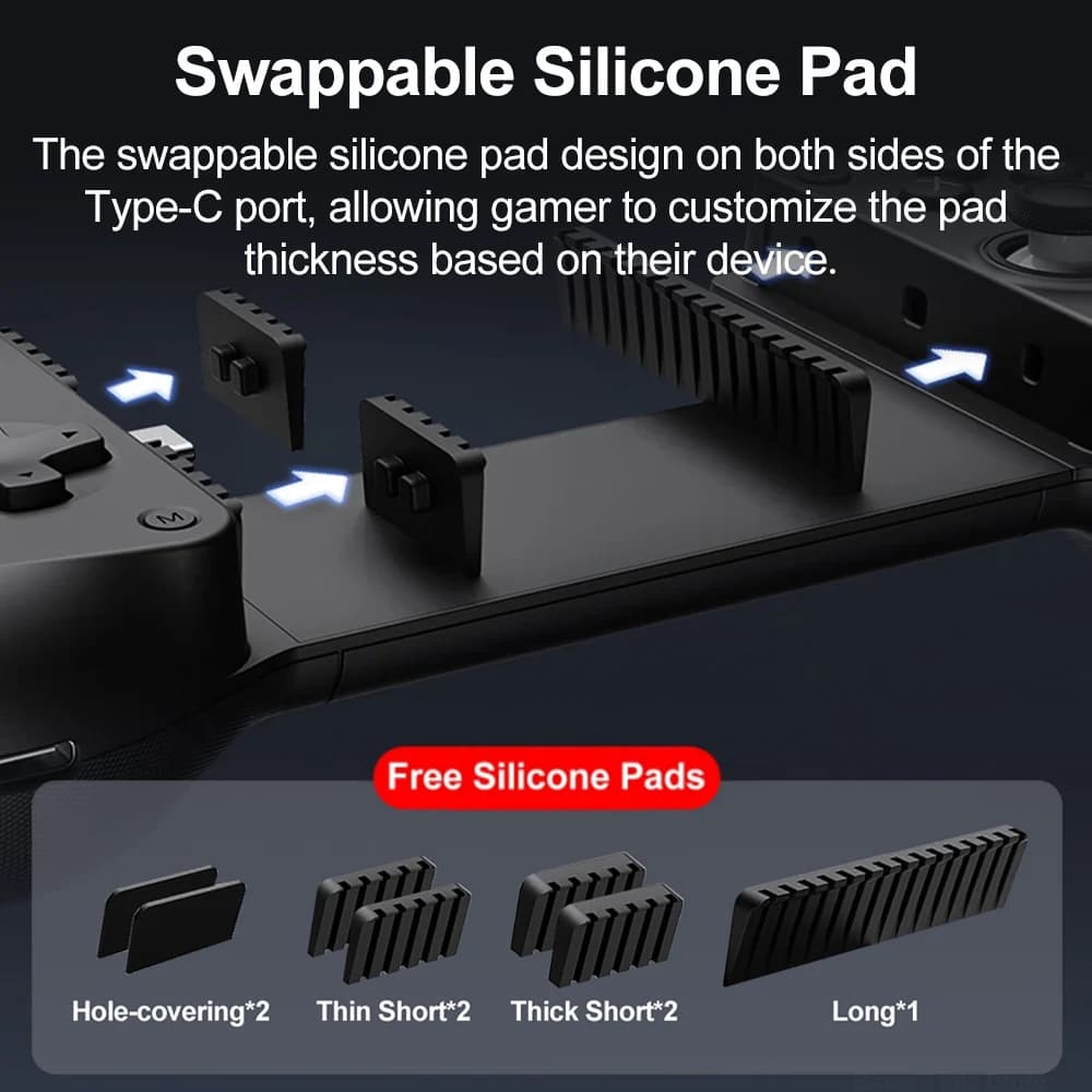 وحدة تحكم ألعاب محمولة GameSir X5 Lite Type-C لنظامي أندرويد وآي أو إس مع منفذ Type-C قابل للتحريك ولوحة سيليكون قابلة للتبديل - 5
