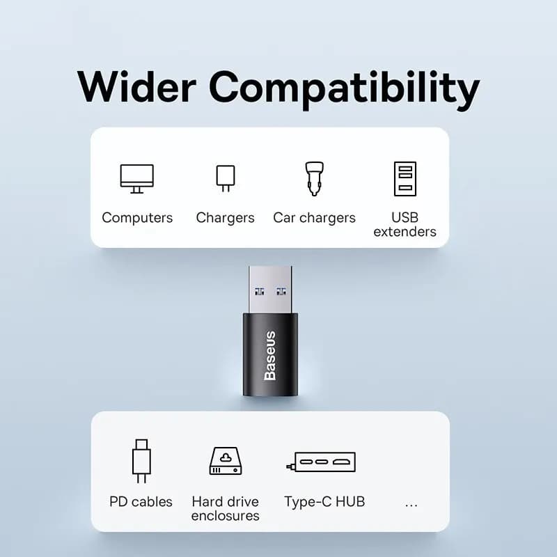 محول نقل بيانات Baseus USB OTG من نوع C أنثى إلى ذكر USB محول شحن سريع لابتوب ماك بوك سامسونج - 4