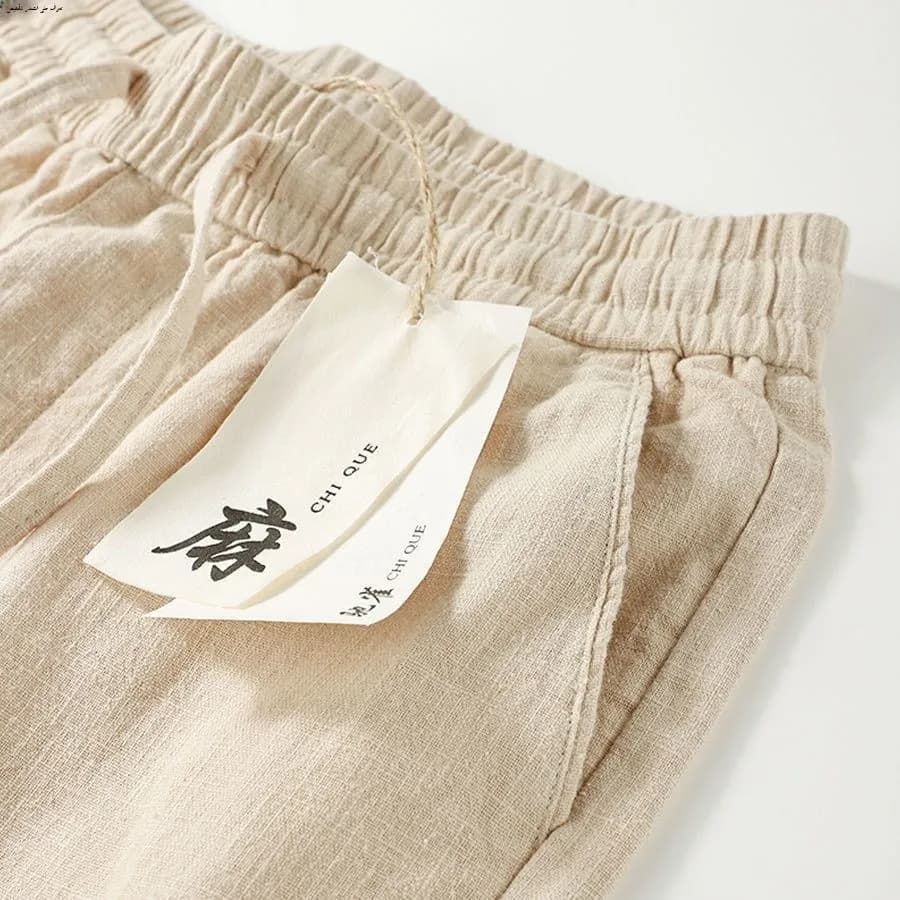 Natural Linen Cotton Linen Straight Leg Casual Pants Breathable Loose Fit Comfortable Leisure Style Commute Style Pocket Detail - 3