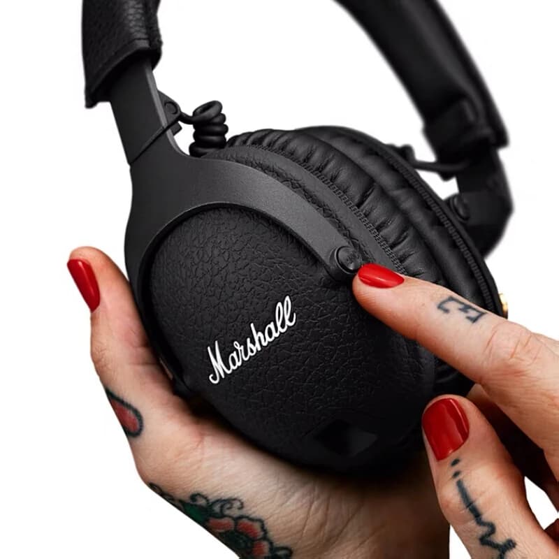 سماعات رأس بلوتوث لاسلكية Marshall Monitor II ANC الأصلية مع إلغاء الضوضاء النشط - سماعات موسيقى ورياضة وألعاب مع مضخم صوت - 4