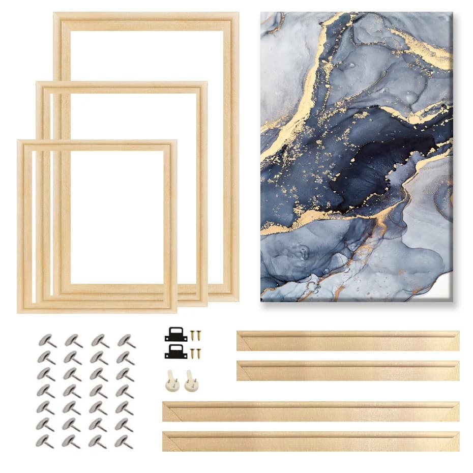 إطار صورة خشبي طبيعي 60x90 50x70 40x60 لإطار جداري إطار لوحة ماسية إطار ملصق جداري ديكور منزلي