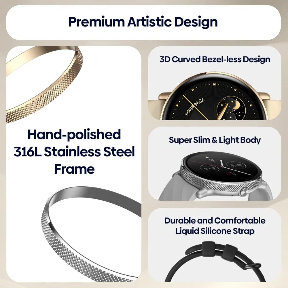 Zeblaze GTR 3 Pro Voice Calling Smart Watch 1.43" AMOLED Display 316L Stainless Steel Frame Fitness Tracking Smartwatch - 2