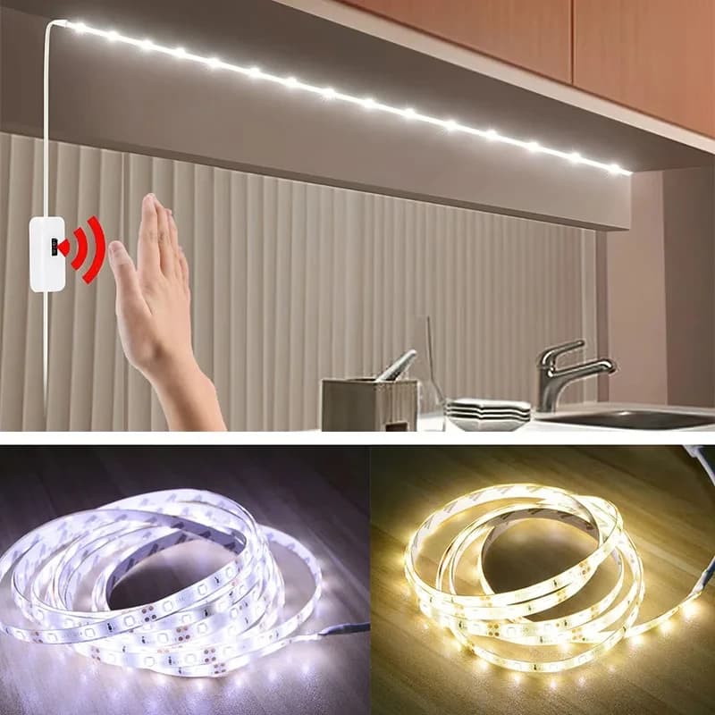 5V LED شريط ضوء ذكي دايمر إيماءة الاستشعار التبديل التحكم سهلة التركيب مناسبة لغرفة المعيشة، خزانة، إضاءة غرفة النوم