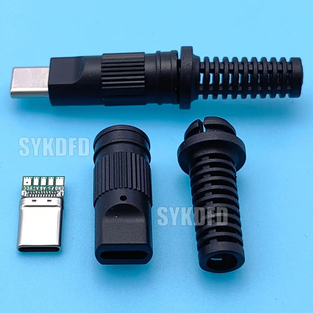 USB 3.1 Type-C ذكر 5 نقاط لحام لهاتف محمول شحن سريع 3A C إلى C مع وسادة لحام CC إصلاح DIY كابل شحن البيانات - 5