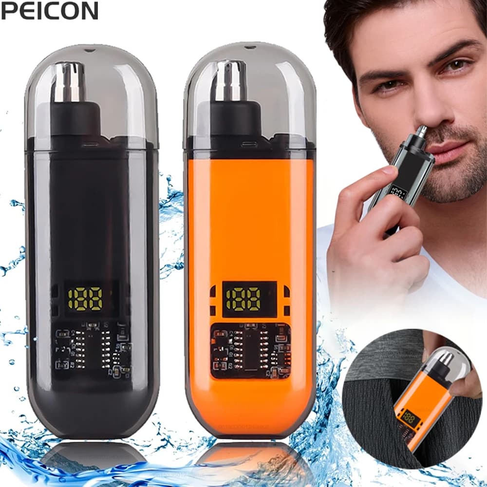 مقلم شعر الأنف الكهربائي صغير محمول مزيل شعر الأنف للرجال مقلم قابل لإعادة الشحن عبر USB للأنف والأذنين مقلم شعر الأنف