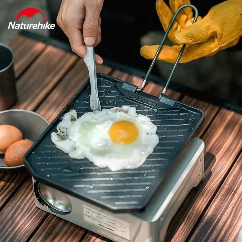 مقلاة تخييم من Naturehike غير لاصقة قابلة للطي نزهة محمولة سهلة التنظيف شواية للشواء في الهواء الطلق لوحة قلي للعشاء - 3