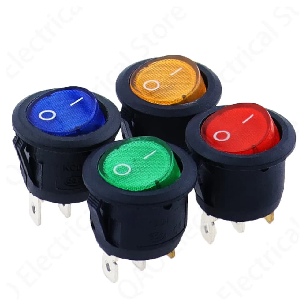 1 قطعة 12 فولت led التبديل 20A 12 فولت مفتاح الإضاءة مفتاح الطاقة أضواء زر السيارة تشغيل/إيقاف 3pin مفتاح الروك المستديرة