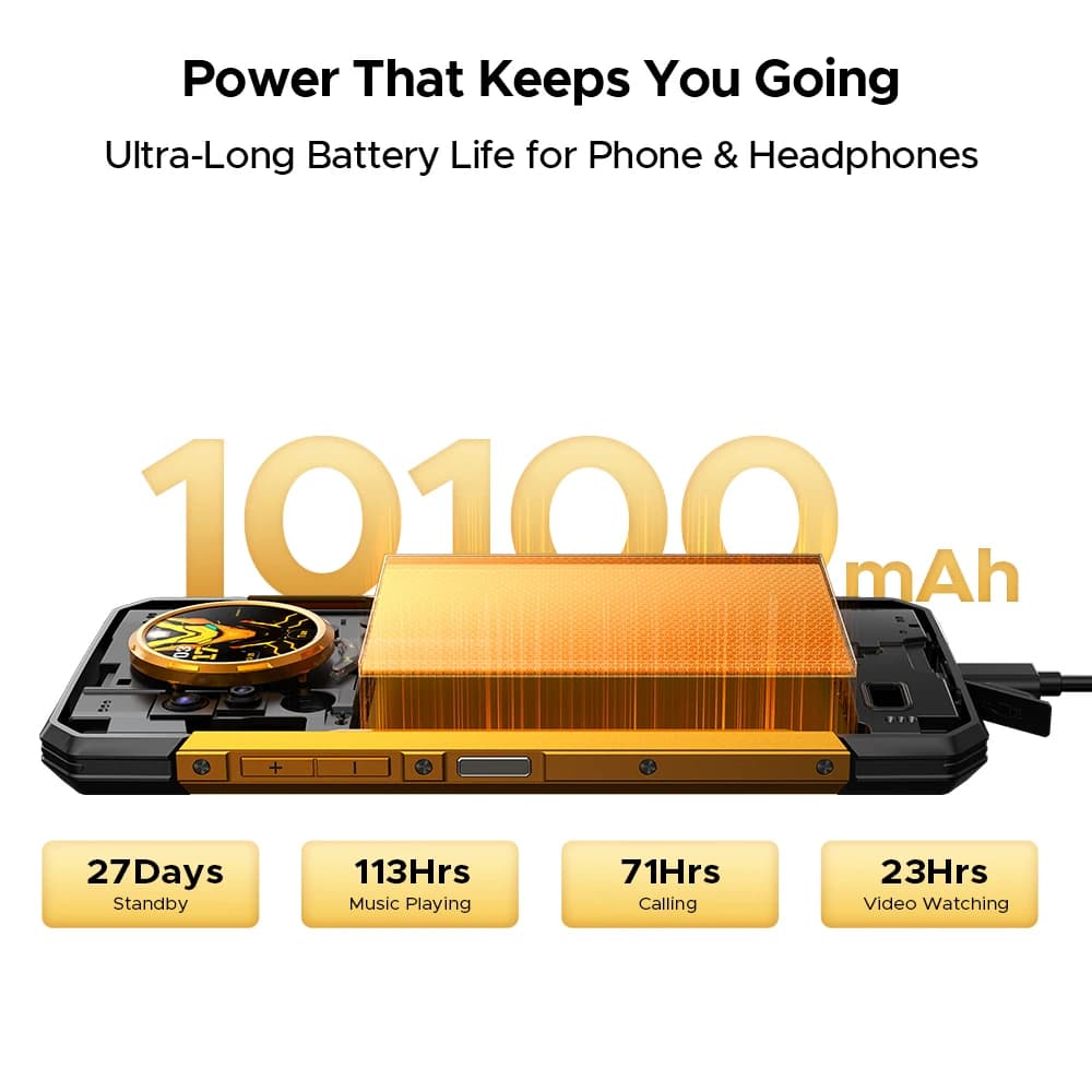 هاتف DOOGEE S200 X 5G المتين بنظام أندرويد 16، ذاكرة 48 جيجابايت + 512 جيجابايت، شاشة 6.72 بوصة FHD+ بمعدل تحديث 120 هرتز، معالج Dimensity 7050، بطارية 10100 مللي أمبير، كاميرا 100 ميجابكسل، مساعد ذكاء اصطناعي، NFC - 3
