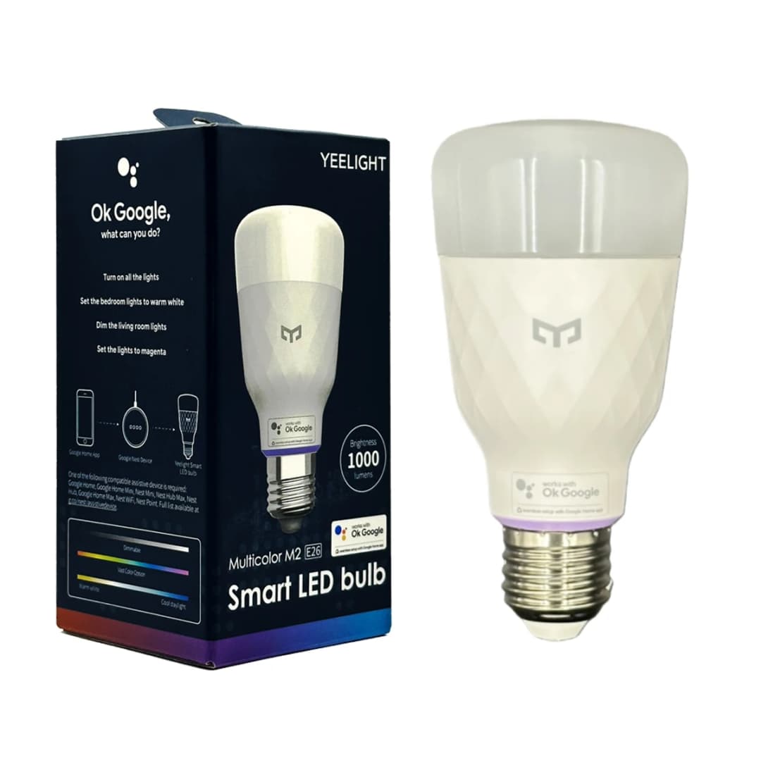 مصباح ليد ذكي YEELIGHT ملون M2 اتصال بلوتوث E26/E27 قابل للتعتيم 1700K-6500K تحكم صوتي متوافق مع جوجل هوم - 2