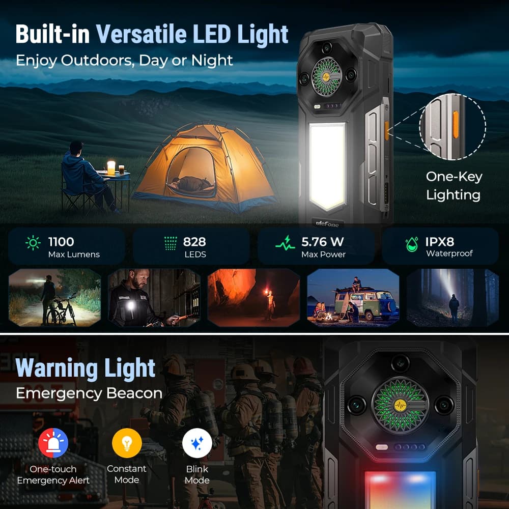 Ulefone Armor 33 4G Rugged Phone 25500 mAh 512GB ROM Up to 24GB RAM 120Hz 6.95" NFC Android 15 66W Smartphone Global Version - 2