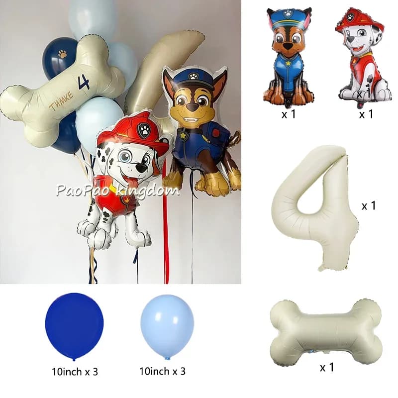 Paw Patrol Cartoon Balloon Chase Skye Marshall Rubble Foil Balloon Kid Birthday Party Supplies Photo Prop Home Decor Baby Shower - 3
