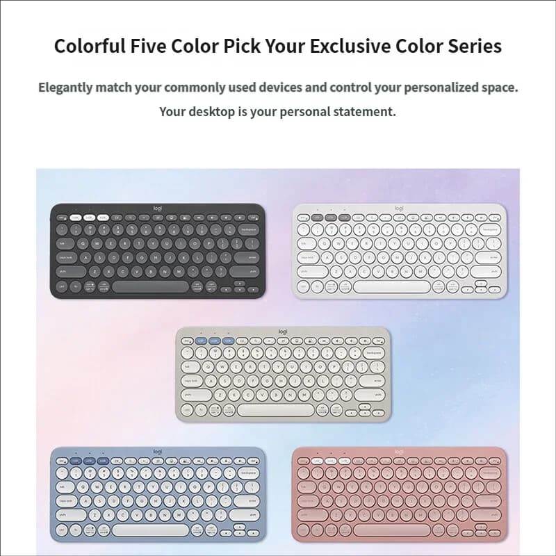 New Logitech PEBBLE KEYS 2 K390 wireless Bluetooth keyboard fashion series newly upgraded ultra-thin portable 79 key - 5