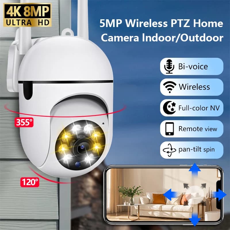 كاميرا لاسلكية بتقنية WiFi بدقة 1080P HD، إصدار ممتاز، داخلية وخارجية بزاوية 360 درجة