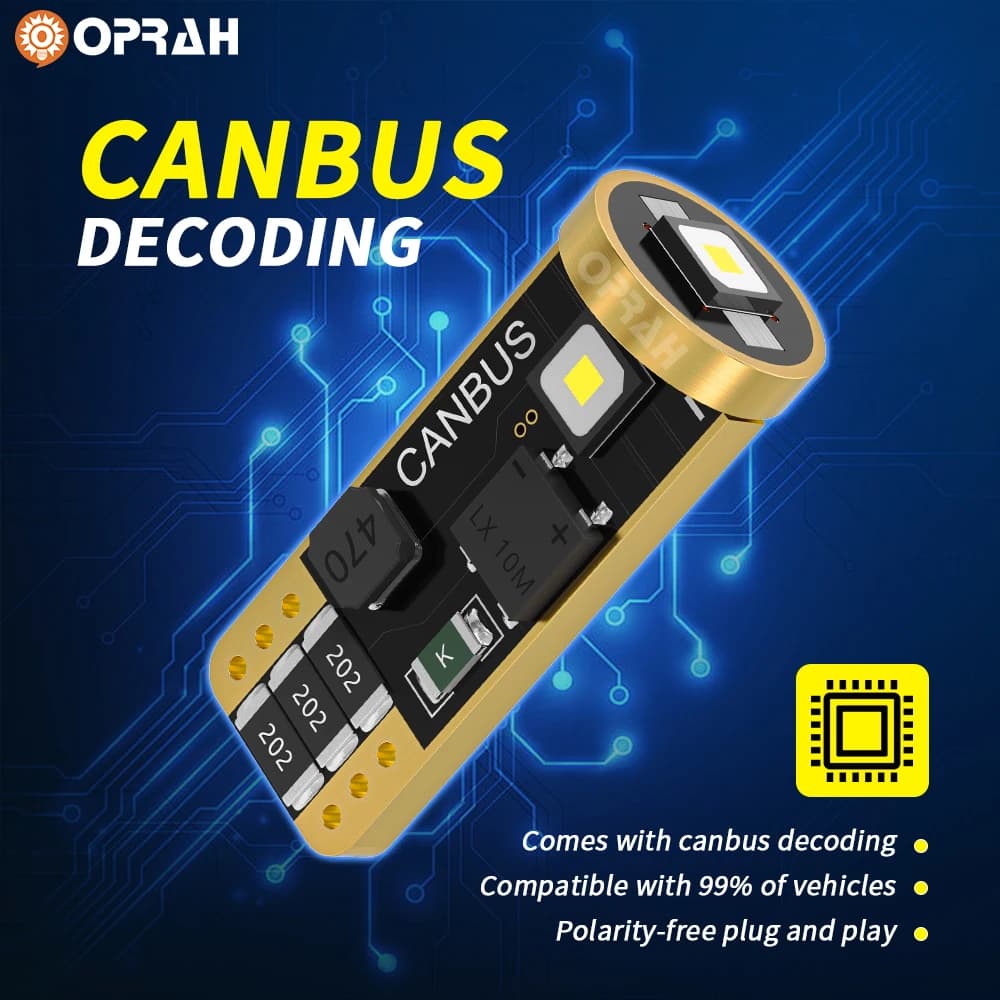 2/10pcs T10 W5W 194 501 Led Canbus No Error 3 SMD 3838 Chip Car Interior Light Dome Map Lamp License Plate light White 6000K 12V - 5