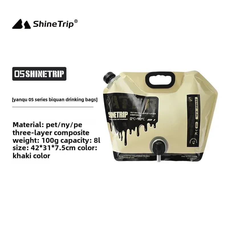 ShineTrip 8L Camping Water Bag Multipurpose Portable Water Container No Leakage Collapsible Pouch with Faucet Outdoor Tools - 4