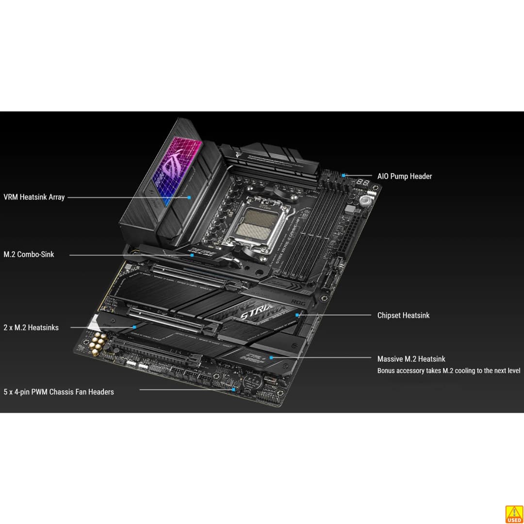 لوحة أم ASUS ROG STRIX X670E-E GAMING WIFI مقبس AM5 معالج DDR5 8000+(OC) ذاكرة مجموعة شرائح X670 لوحة رئيسية ATX - 3