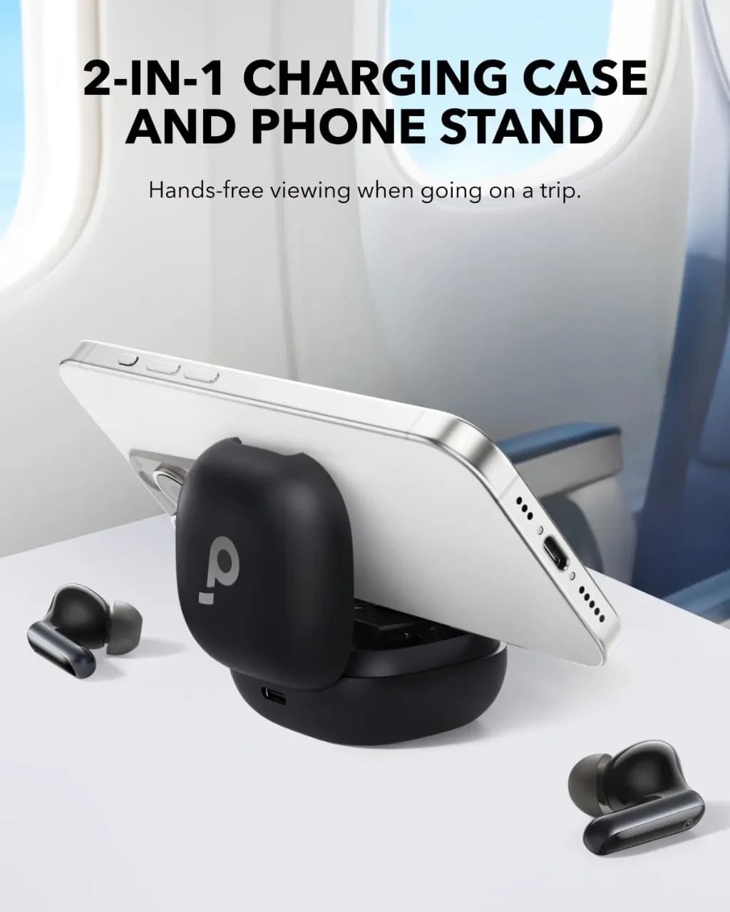 سماعات Soundcore P40i من انكر، سماعات لاسلكية عازلة للضوضاء، عزل ضوضاء متكيف مع البيئة، صوت جهير قوي، وقت تشغيل 60 ساعة - 3