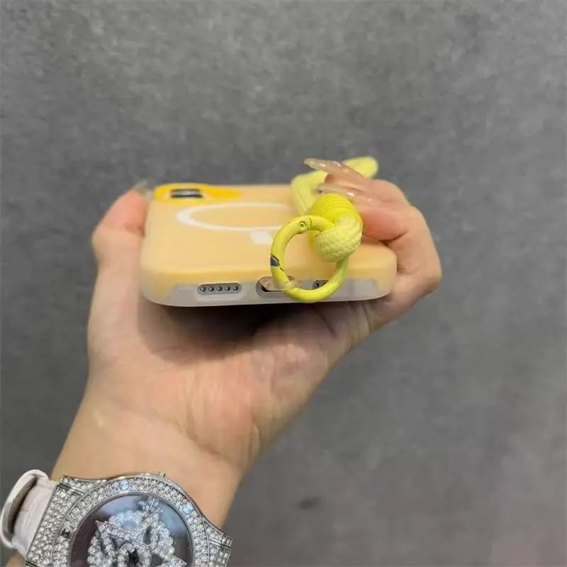 for Magsafe Candy Contrast Lanyard Magneti Case for iPhone 17 16 15 Pro Max 14 Plus 11 12 13 17 Air Hand Wrist Strap Matte Cover - 4