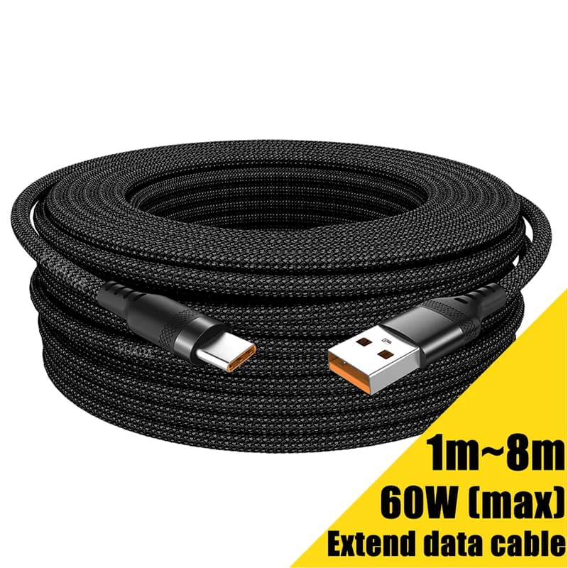 كابل شحن سريع USB TYPE C Android Micro USB Line USB إلى LIGHTNING كابل شحن ممتد لهاتف iPhone 14 Xiaomi OnePlus Samsung