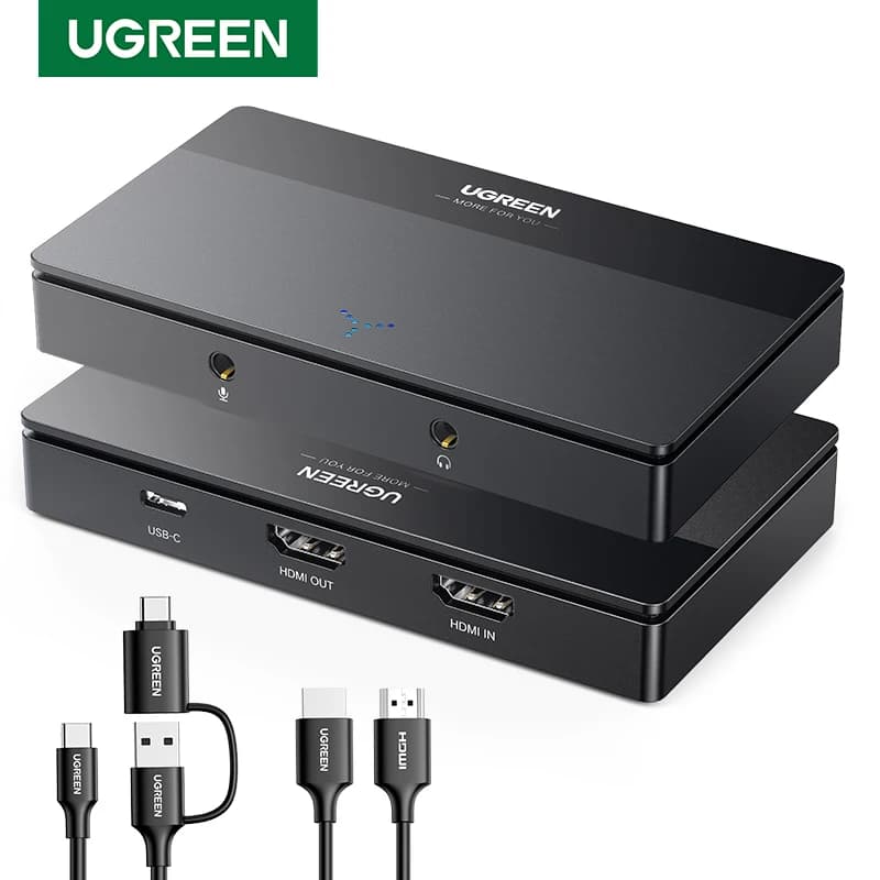 بطاقة التقاط الفيديو UGREEN HDMI بدقة 4K60Hz من HDMI إلى USB/Type-C لصندوق تسجيل البث المباشر للكاميرا