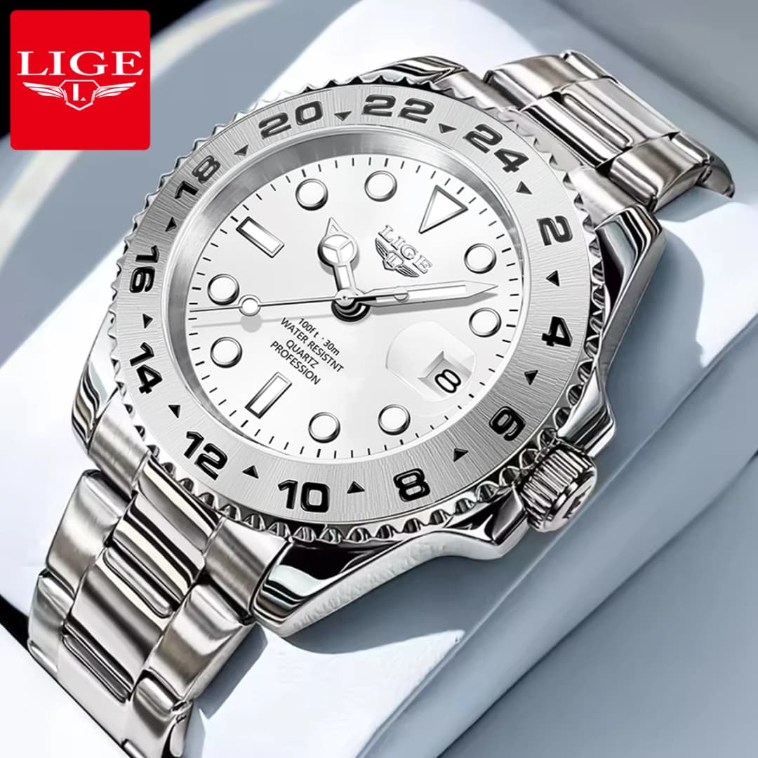 LIGE Hot Sell Men Watch Sport Mens Watches Top Brand Luxury  Military Waterproof Full Steel Quartz Clock Men Relogio Masculino