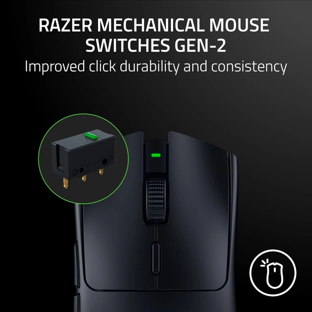 ماوس ألعاب Razer Viper V3 HyperSpeed لاسلكي خفيف الوزن مستشعر بصري حتى 30K DPI مفاتيح ميكانيكية 8 أزرار تحكم قابلة للبرمجة - 2