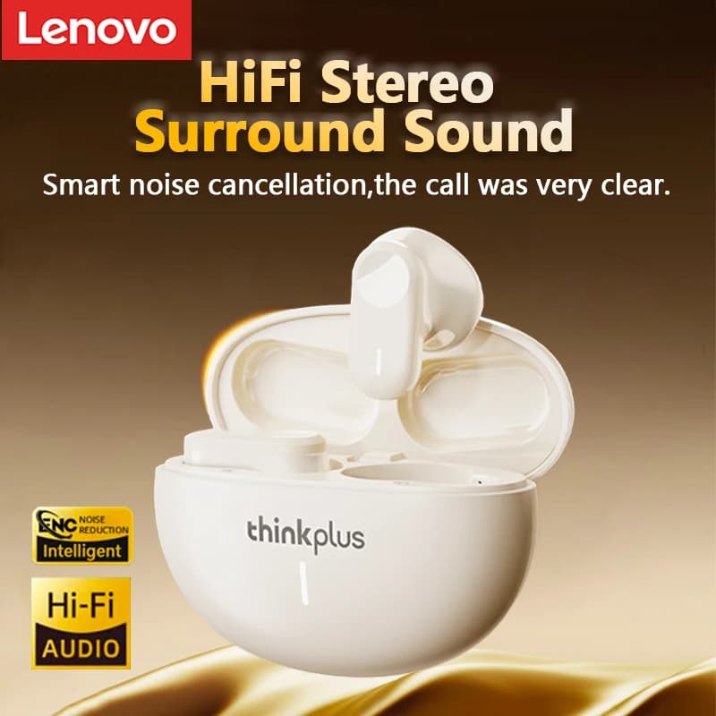 سماعات رأس لينوفو LP19 داخل الأذن HIFI ستيريو موسيقى TWS بلوتوث لاسلكية مكالمات HD مع ميكروفون جديدة