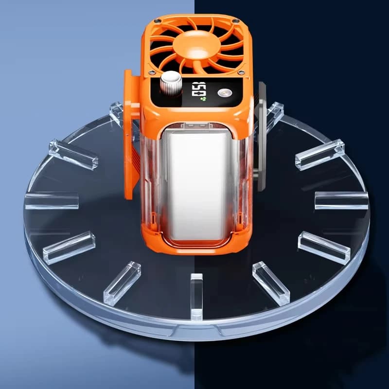 Mini high-speed waist fan, bladeless USB hanging neck fan, outdoor multifunctional mobile power lighting digital display fan - 5