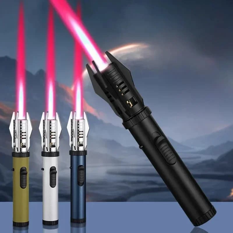 Planet Lightsaber Butane Gas Lighter 360° Use Metal Outdoor Windproof Turbine Torch Jet Lighter Gun BBQ Welding Cigar Tool - 2