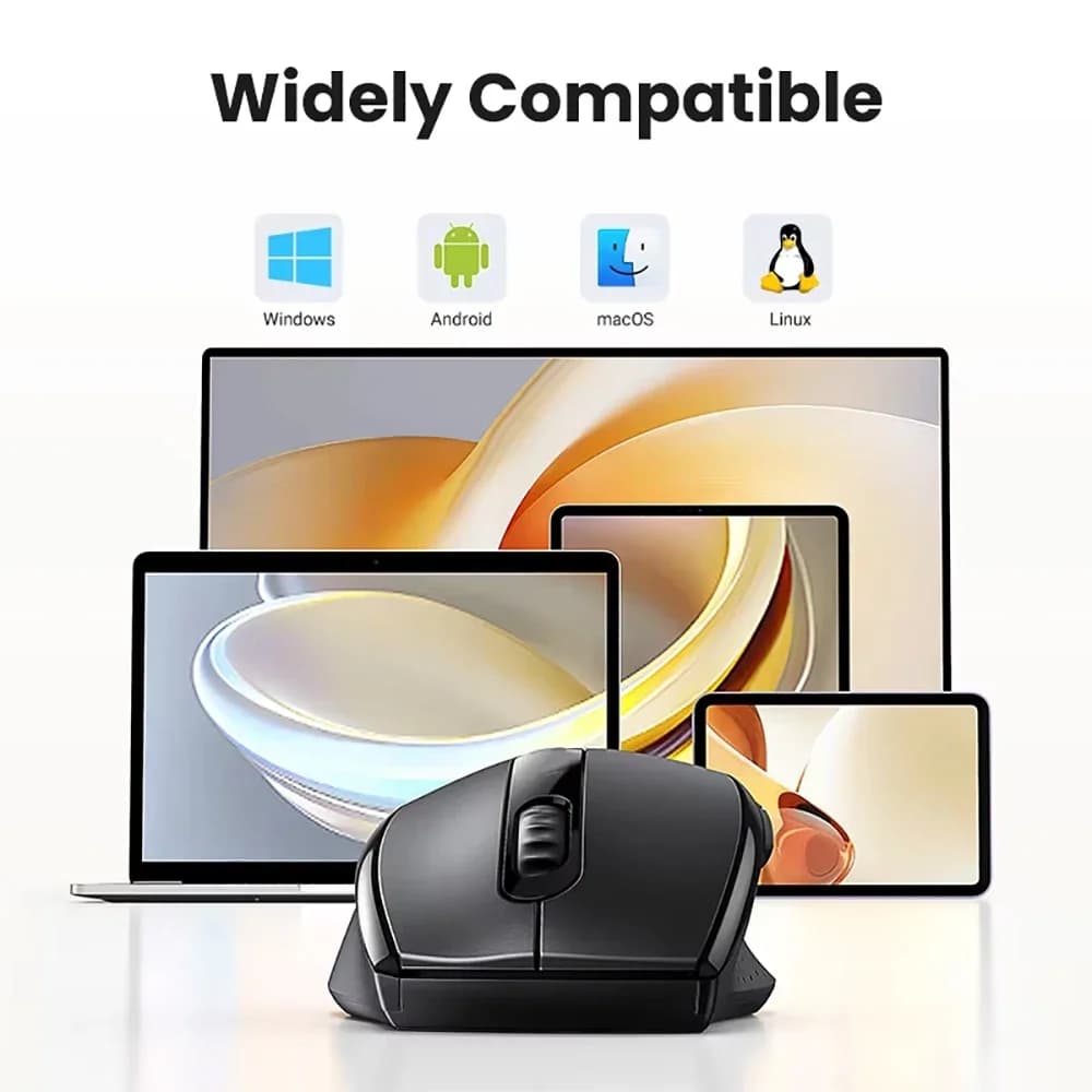 ماوس بلوتوث 5.2 ثنائي الوضع 2.4G لاسلكي 6 أزرار ماوس ألعاب قابل لإعادة الشحن 1600DPI ماوس بصري للكمبيوتر المحمول والكمبيوتر اللوحي - 6