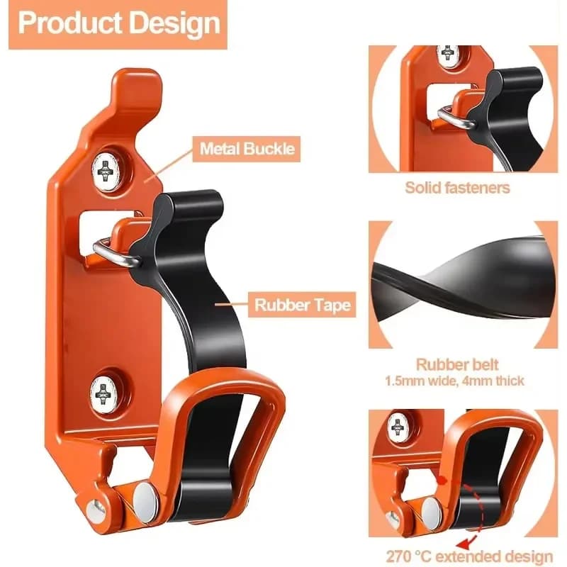 2-4PCS Tool Fixing Bracket Wall Mounting Bracket Shovel Ax Quick Release Clamp Shovel Bracket Car RV Boat Home Accessories - 4