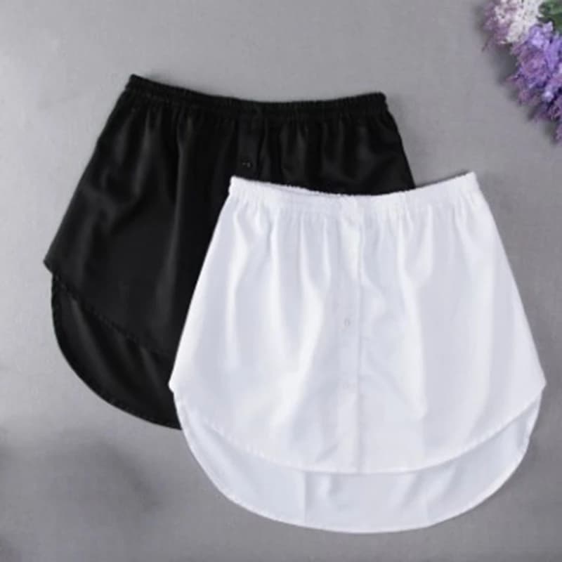 Plus Size 5XL Shirt Extenders Women Fake Shirt Tail Irregular Skirt Blouse Tail Hem Soft Detachable Underskirt Sweater Hemline - 5