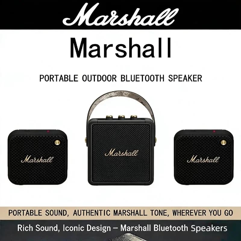 Marshall Portable Wireless Speaker Series Deep Bass Subwoofer IPX4 Waterproof Bluetooth 5.0 20H Outdoor Travel Rock Sound HOT - 6