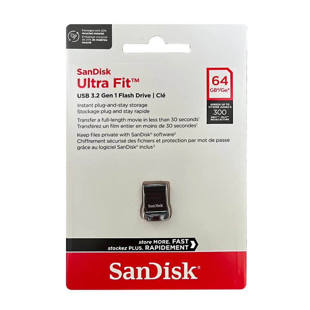 فلاشة SanDisk Ultra Fit USB 3.2 Gen 1 بسعات 128GB و256GB و512GB و1TB، سرعة قراءة تصل إلى 400MB/s، و32GB و64GB بسرعة 130MB/s - 4
