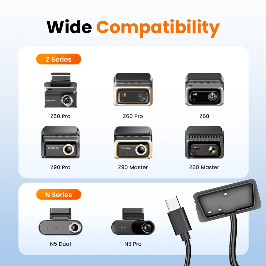 مجموعة توصيل OBD من DDPAI لكاميرا السيارة N3Pro وسلسلة Z50 وZ60 وZ90 وZ50Pro مع دعم وضع انتظار 24 ساعة