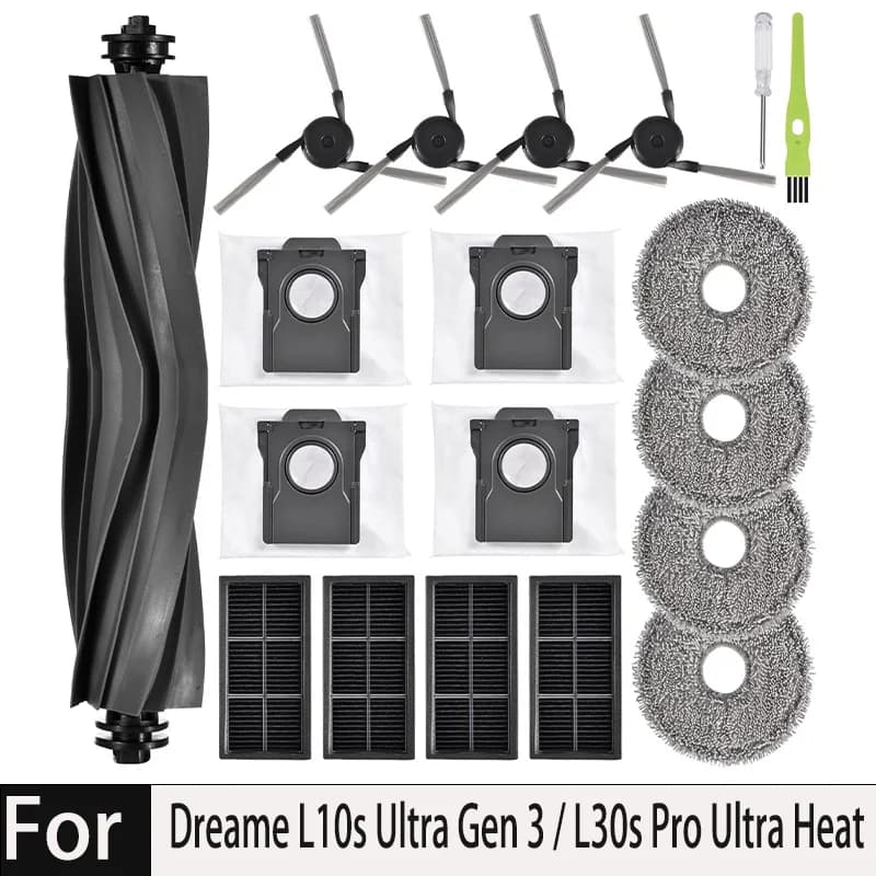 Dreame L10s Ultra Gen 3، X40 Ultra، L40 Ultra، L30s Pro Ultra Heat، P10 Pro Ultra، فرشاة Tricut، فلتر، ممسحة، حقيبة قماش