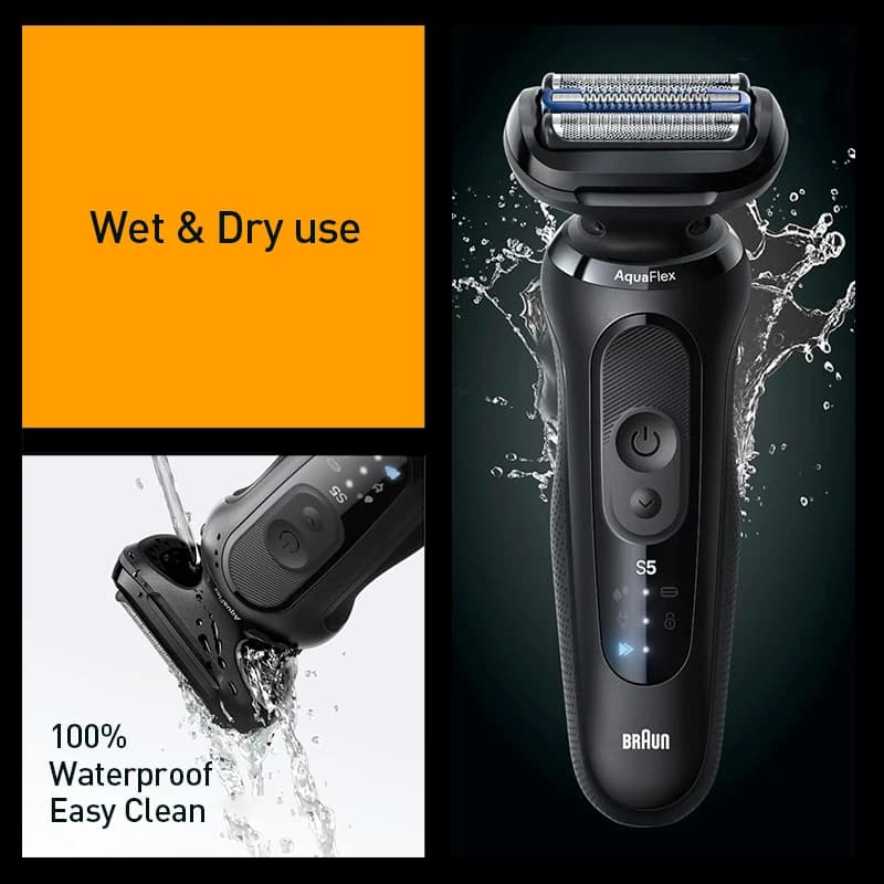 ماكينة الحلاقة الكهربائية Braun Series S5 Pro+ ماكينة حلاقة كهربائية متبادلة للرجال مقاومة للماء Ipx7 ماكينة تشذيب اللحية مزدوجة للاستخدام الجاف والمبلل - 5