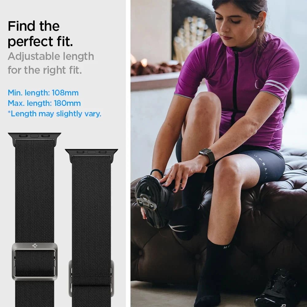 حزام سبايجن لايت فيت الرياضي المرن لساعات أبل - متوافق مع موديلات SE/S6/5/4/3/2/1 بأحجام 38/40/49 ملم و 9/8/7 41 ملم و 10/11 42 ملم و 9/8 45 ملم - 4