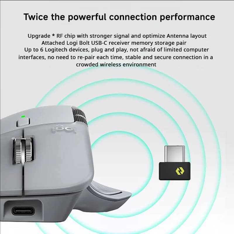 فأرة Logitech MX Master 4 مع ردود فعل لمسية، حلقة MagSpeed، 8000DPI، بلوتوث لاسلكي، بطارية تدوم 70 يومًا - 6