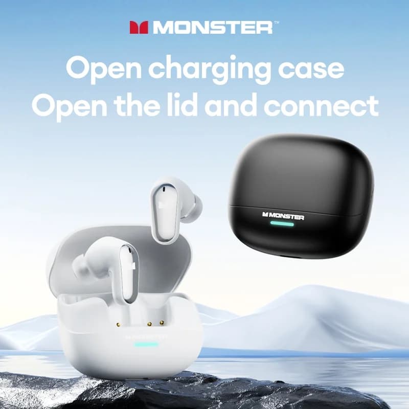 New Monster MQT52 TWS Wireless Gaming Headset Bluetooth 5.4 HIFI Stereo Music Earphones Talking Noise Canceling Earbuds - 2