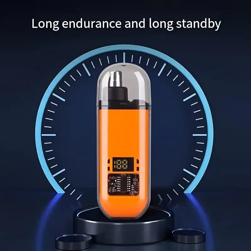 ماكينة تشذيب شعر الأنف والأذن للرجال، صغيرة ومحمولة، قابلة للشحن عبر USB، لتشذيب اللحية وشعر الأنف - 2