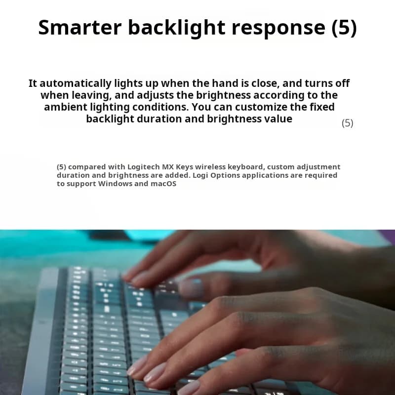 لوحة مفاتيح Logitech MX Keys S جديدة، لاسلكية، بلوتوث، اتصال متعدد الأجهزة، إضاءة خلفية، رقيقة ومحمولة - 3