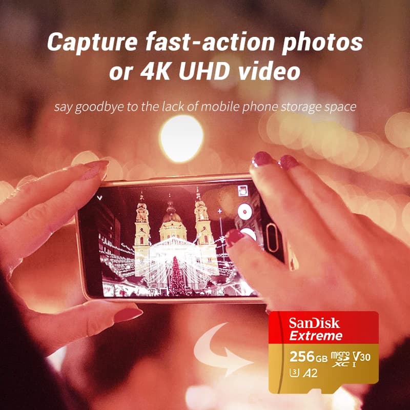 بطاقة ذاكرة سان ديسك إكستريم microSDXC UHS-I، سرعة حتى 190 ميجابايت/ثانية، سعات متعددة من 32 جيجابايت إلى 1 تيرابايت - 4