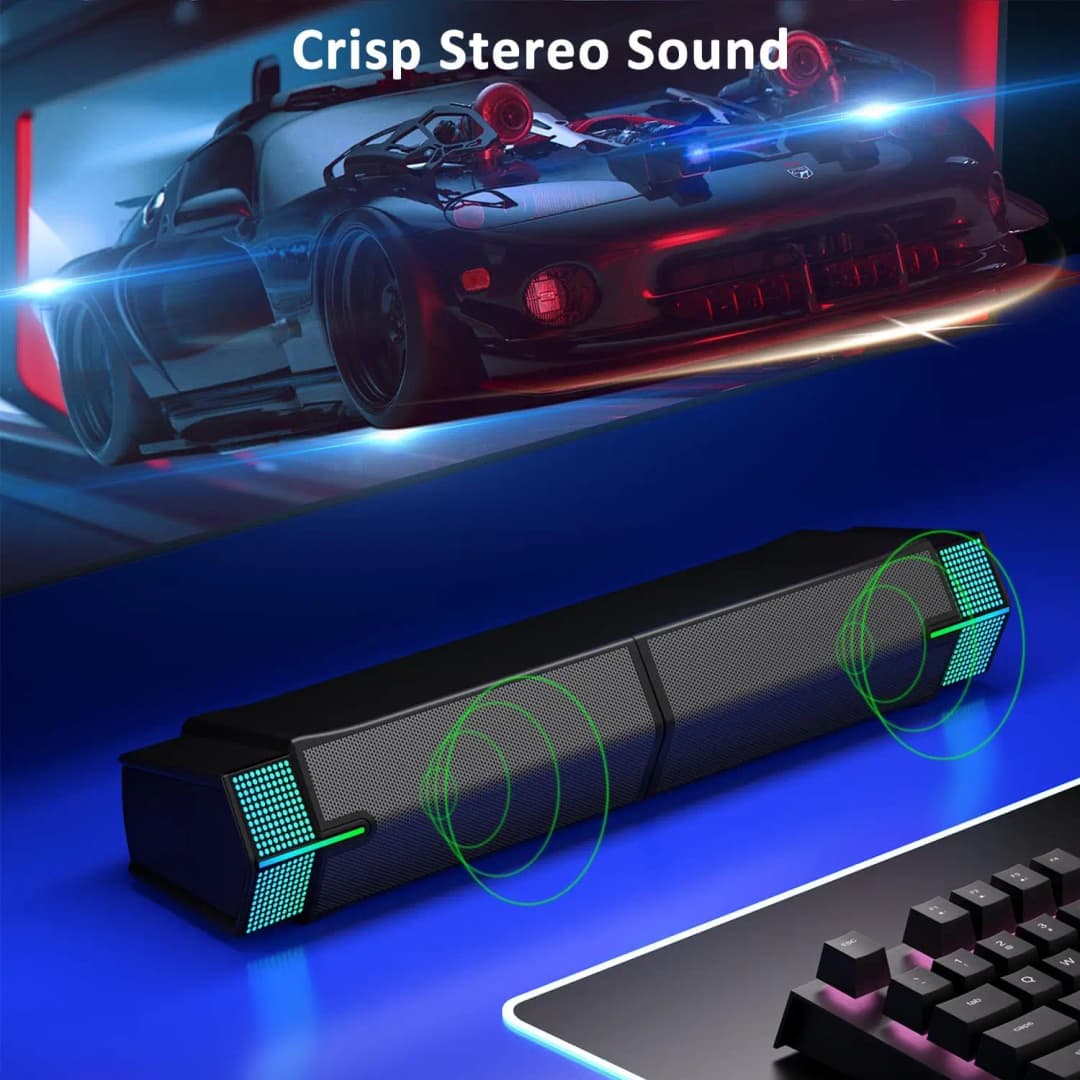 سماعات كمبيوتر بلوتوث Jeecoo M20 لشاشة سطح المكتب، سلكية تعمل بالـ USB، يمكن دمجها أو فصلها لتخصيص مكتبك - 3